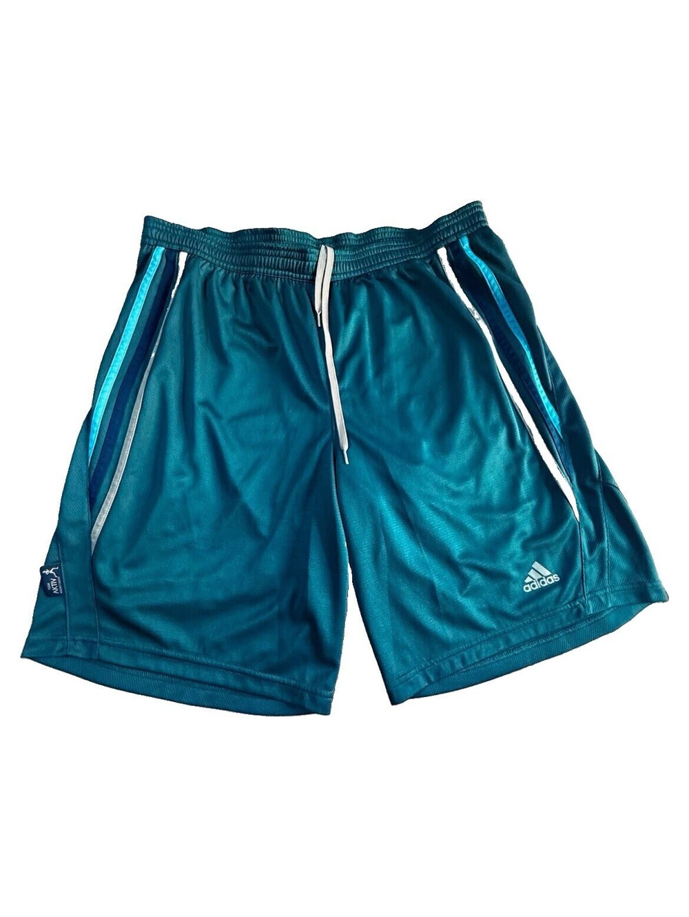 adidas Climalite Men's Gym Training Shorts L Blue Mesh Elastic Drawstring